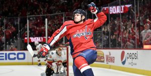 Jakubs Vrana pēc vārtu guvuma. Foto: nhl.com